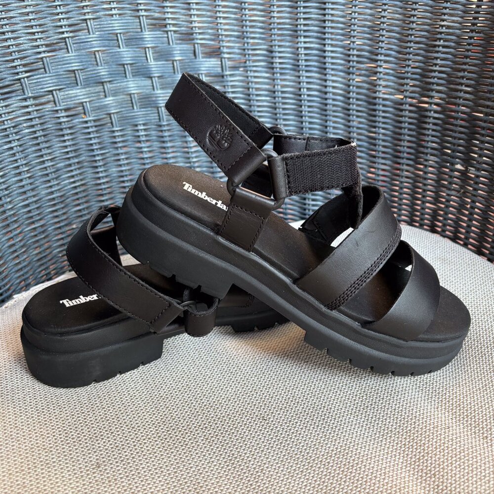 Timberland Ankle Strap Platform Sandals in Black, Size 8-8.5 (London Vibe)